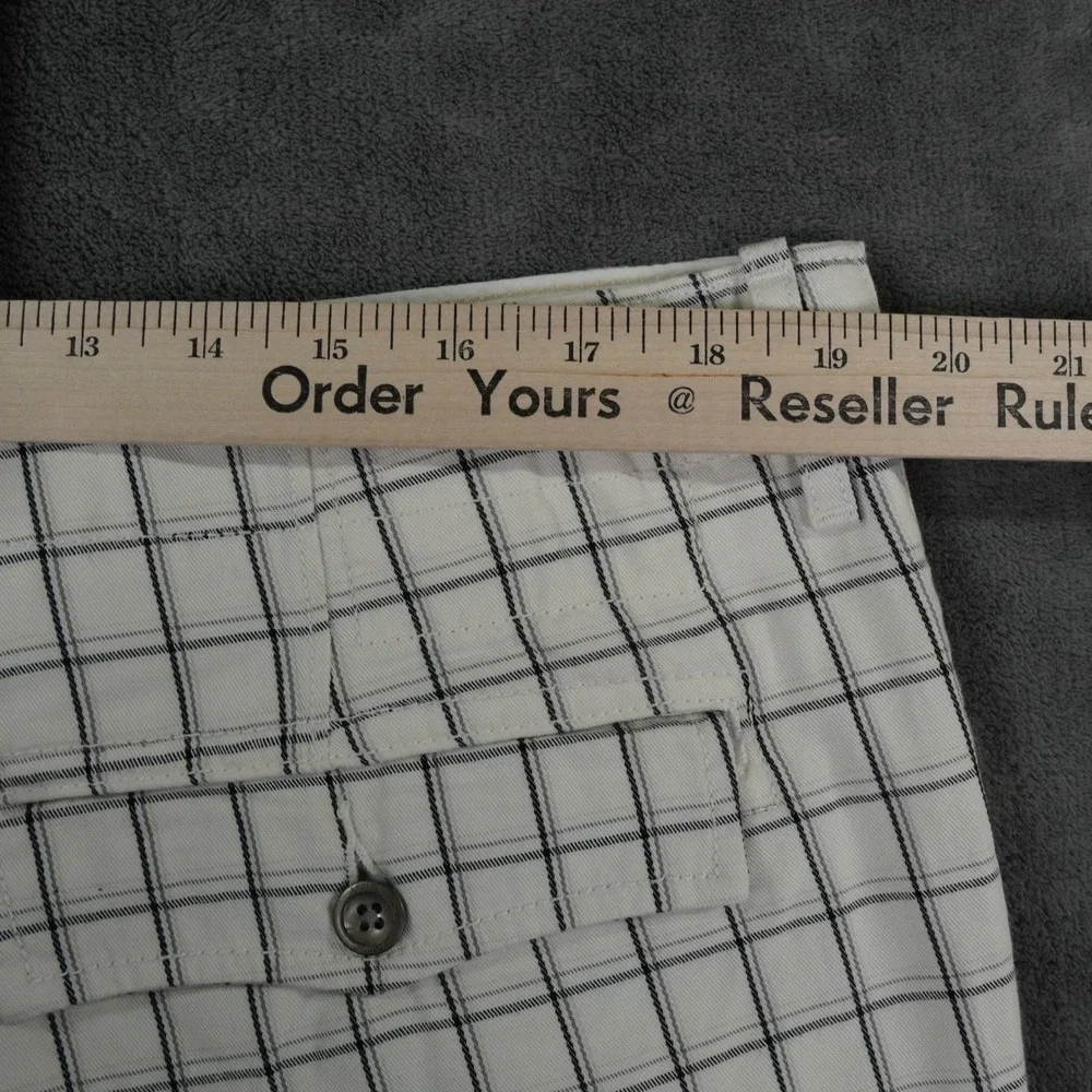 Levis Cargo Shorts Mens 38 White Black Grid Plaid Streetwear‎ Outdoor Skater
